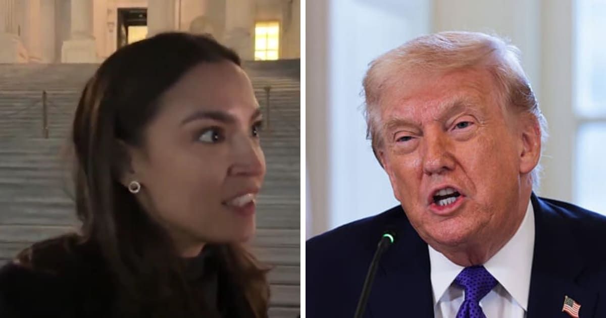 Alexandria Ocasio-Cortez commented on the possibility of President Donald Trump facing impeachment during his second term (Screengrab/@Acyn/X, Getty Images)