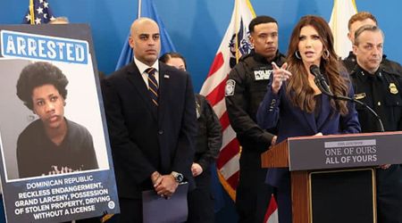 Fact Check: Did Kristi Noem’s podium at DHS use problematic slogan ‘One of ours, all of yours’?