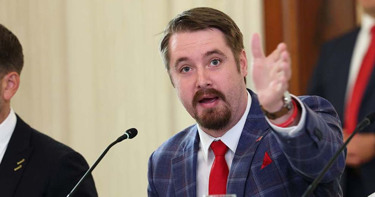 Nick Sortor slammed Minneapolis police for 'failing to show up' as he faced a mob during anti-ICE protests (Getty Images)