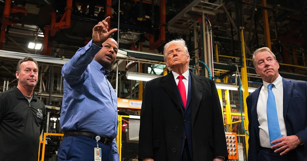 Trump tours Detroit plant, credits tariffs for 24/7 shifts, dismisses Canada-Mexico trade deal