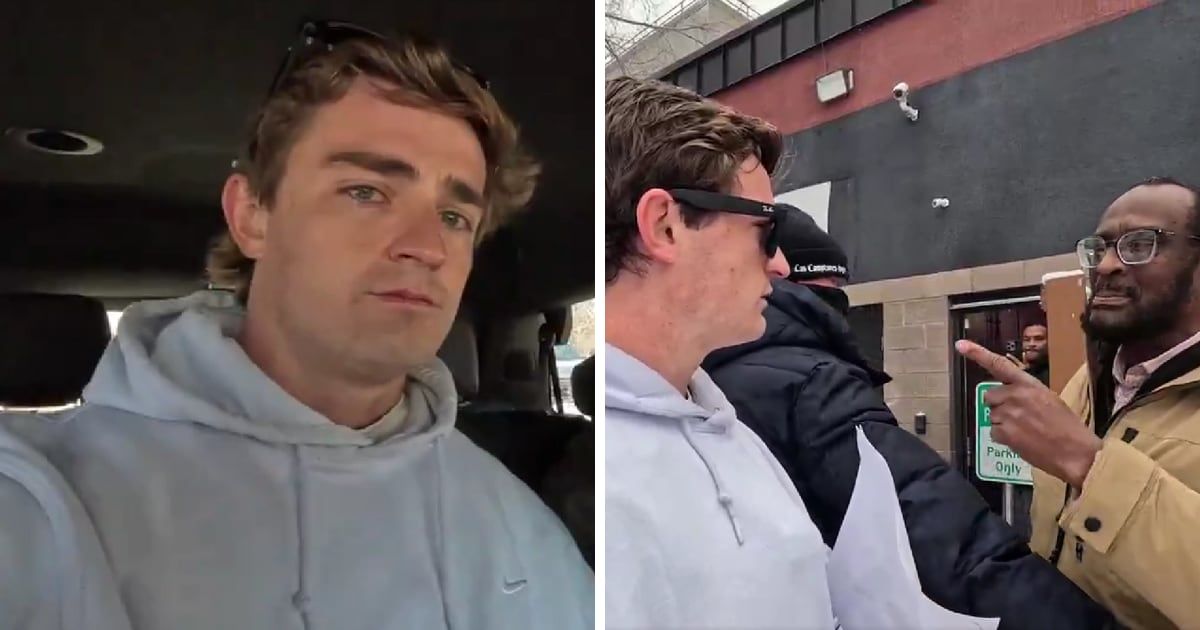 Nick Shirley was confronted by a group while investigating alleged welfare fraud tied to Somali-linked businesses in Minnesota (Screengrab/@nickshirleyy/X)