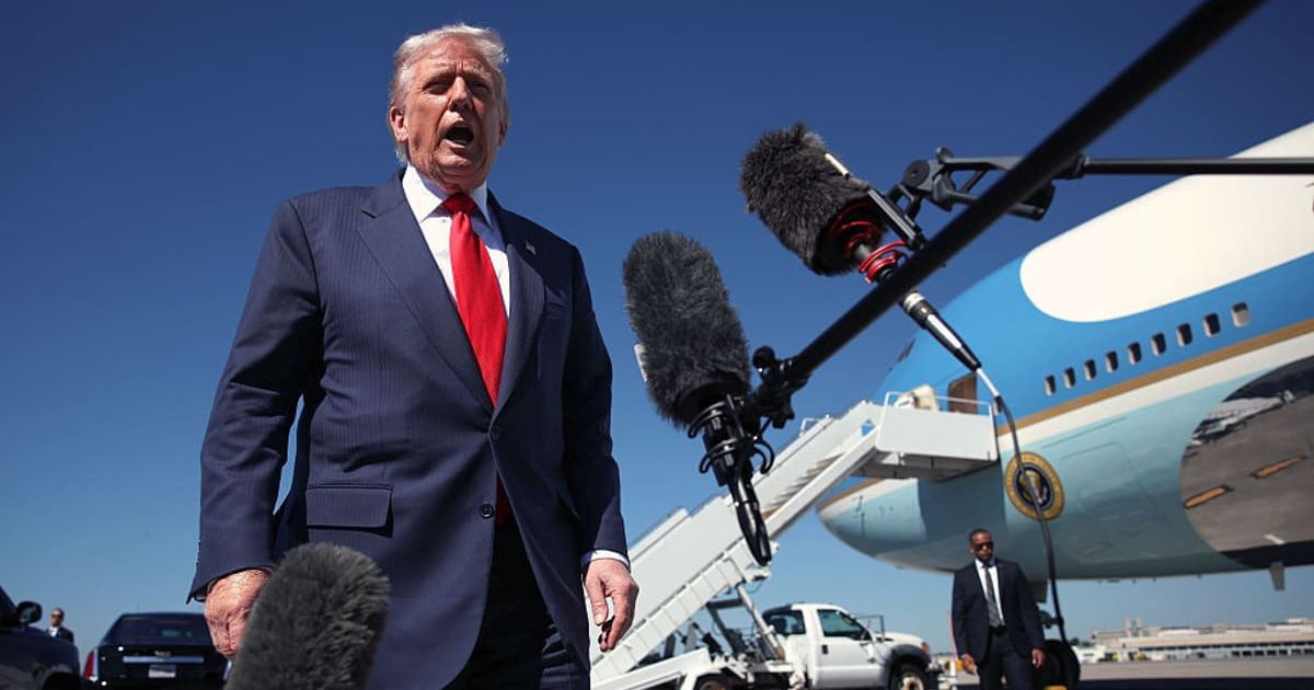 Donald Trump shared an update on Phase Two of the Gaza plan as he announced the formation of a ‘Board of Peace’ (Samuel Corum/Getty Images)