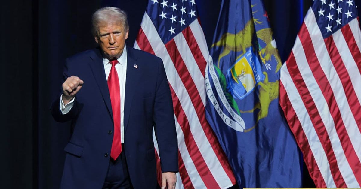 During his speech in Detroit, Donald Trump claimed that the grocery prices are going 'rapidly' down (Getty Images)