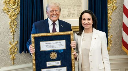 María Corina Machado gifts Trump her Nobel Peace Prize medal, saying 'he deserves it'