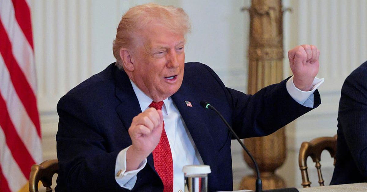 President Donald Trump gestured as he spoke during a rural health investment roundtable at the White House in Washington, DC, on January 16, 2026 (Chip Somodevilla/Getty Images)