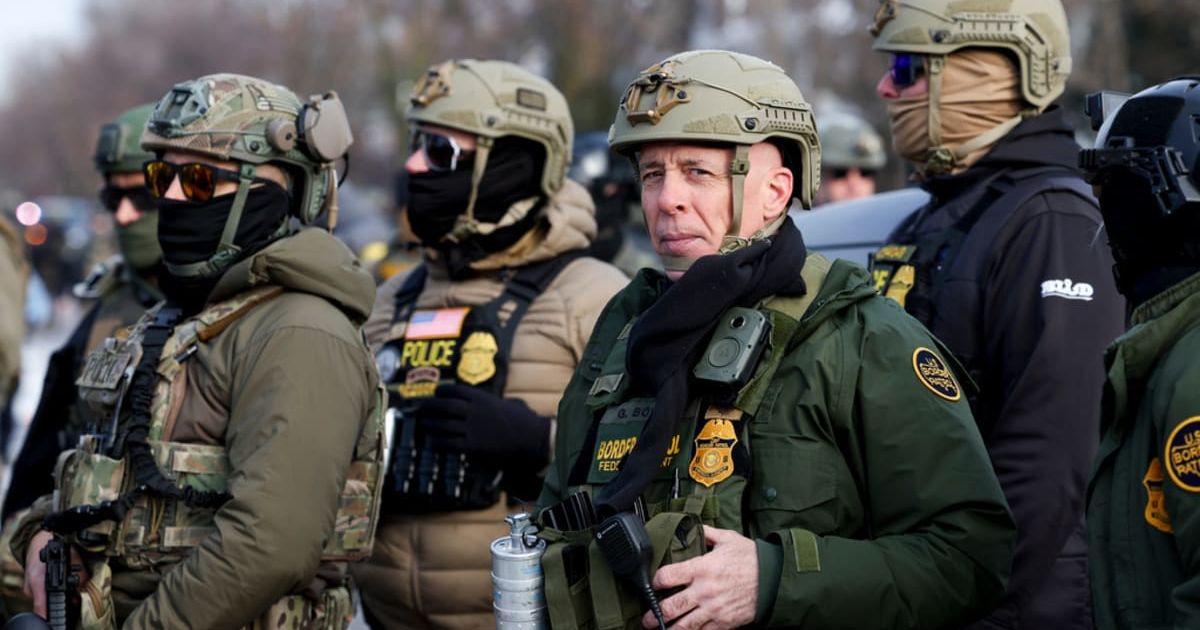 Border Patrol Commander Greg Bovino said the court order did not stop his agents from using force against protesters who 'crossed the line' (Getty Images) 