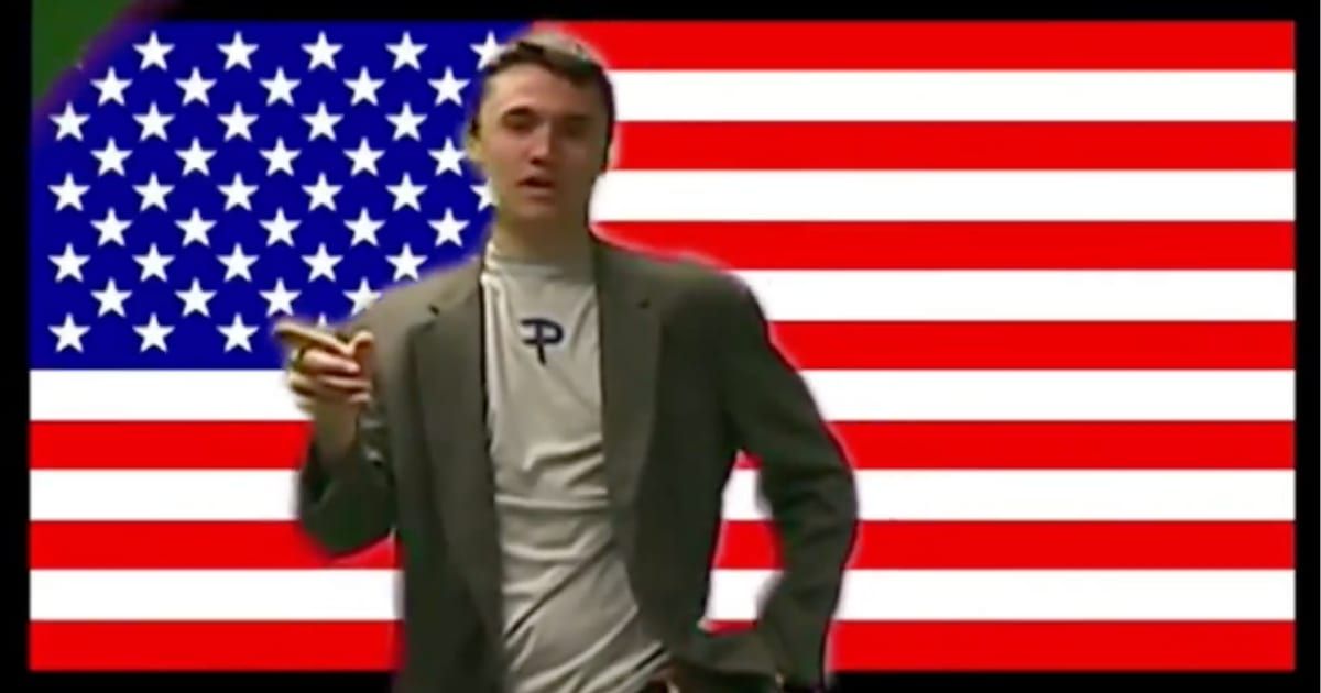 Footage showed Charlie Kirk as a student athlete and in a class project delivering a mock State of the Union address as President of the United States (Instagram/@h00pervalley)