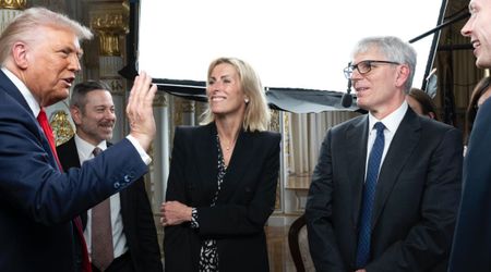 Trump spotted waving bruised hand at meeting with CBS executives