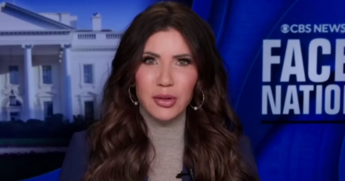 On CBS News' 'Face the Nation', Kristi Noem explained that there is no set deadline for ICE's operations in Minnesota because the goal is to keep the public safe from criminals (Screengrab/Face the Nation/YouTube)