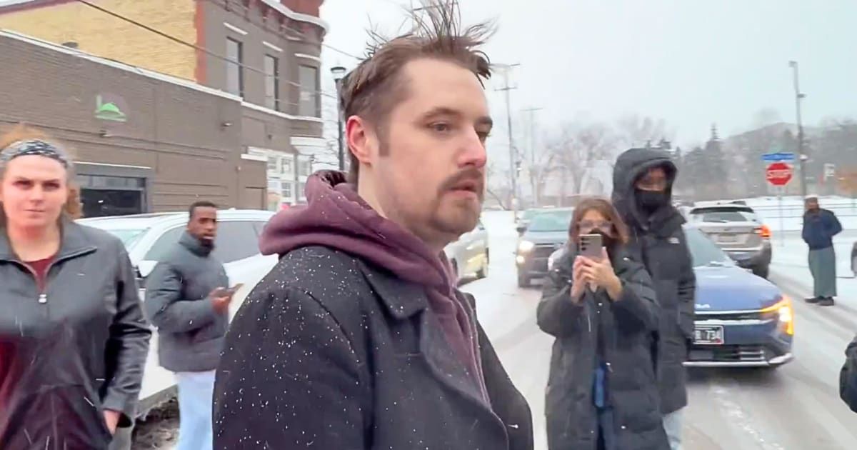 Nick Sortor said he was assaulted outside the Bishop Henry Whipple Federal Building during an anti-ICE protest, with Cam Higby sharing video of the attack (X/@nicksortor)