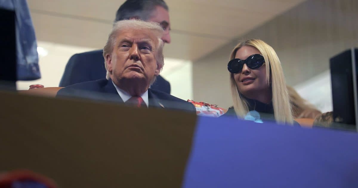 President Donald Trump and Ivanka Trump attend the college football national championship game at Hard Rock Stadium on January 19, 2026, in Miami Gardens, Florida (Getty Images)
