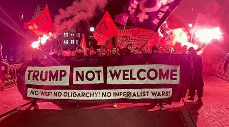 American flags burned, protesters clash with police ahead of Trump’s Davos visit