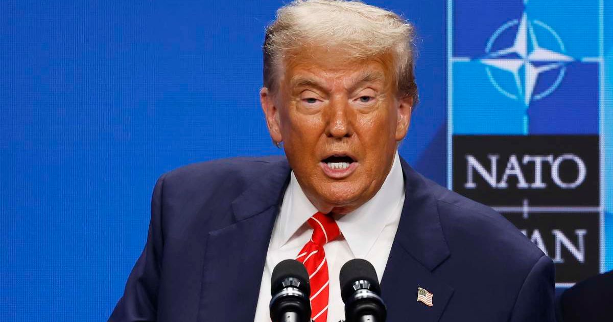 Trump told the World Economic Forum a 'very smart man' once called him 'daddy,' claiming dominance over the military alliance (Photo by Omar Havana/Getty Images)