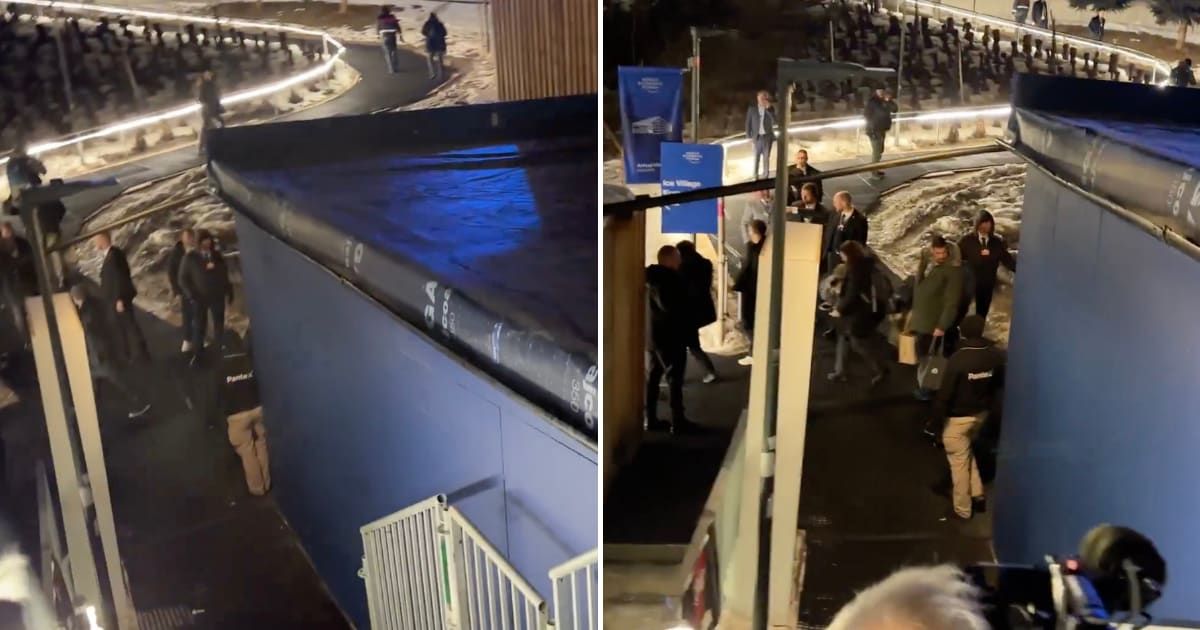 Attendees described a tense evacuation at the World Economic Forum, sparking online safety concerns in Europe despite no reports of serious injuries (@nicksortor/X)