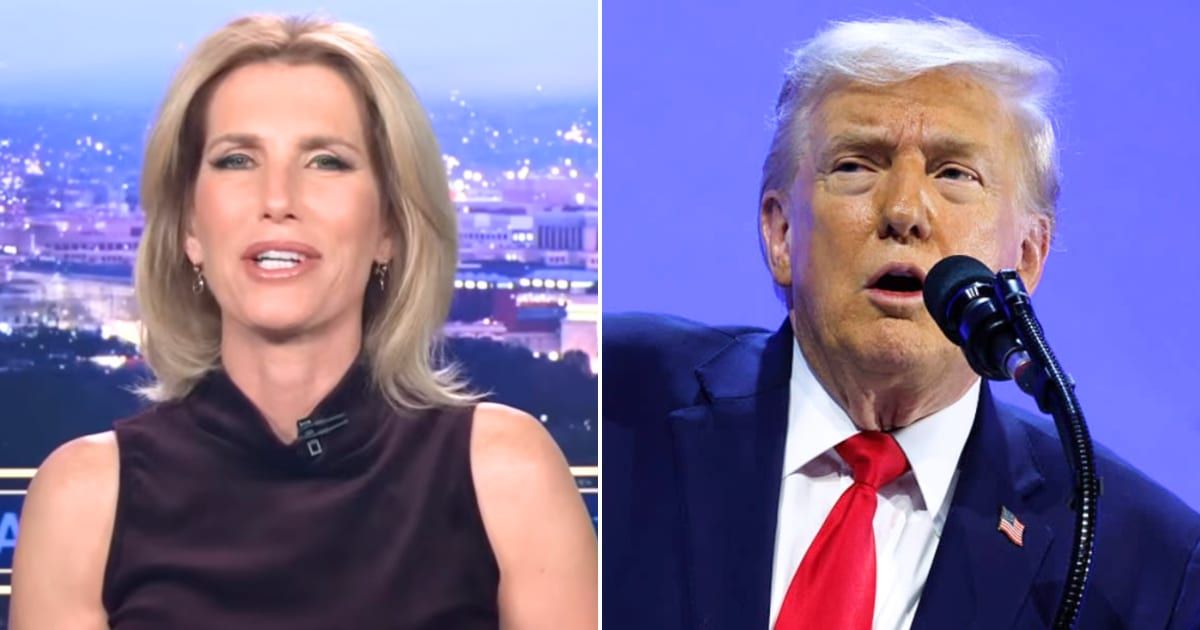 Fox News host Laura Ingraham argued that European leaders and not President Donald Trump are the ones throwing a “temper tantrum” over Greenland (Fox News, Getty Images)