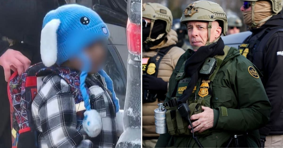 Border Patrol Chief Gregory Bovino defended ICE after detaining a child, saying agents were trained to handle minors as protests spread across Minneapolis (Columbia Heights Public Schools, Getty Images)