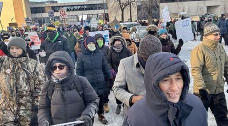 Jacob Frey marches with protesters against ICE despite harsh cold, says 'that’s who we are'