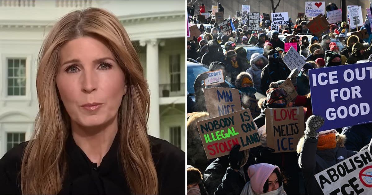 Nicolle Wallace highlighted the massive protests that unfolded in Minneapolis as thousands of residents took to the streets to oppose the surge of ICE and Department of Homeland Security agents in the city (@msnow/YouTube, Getty Images)