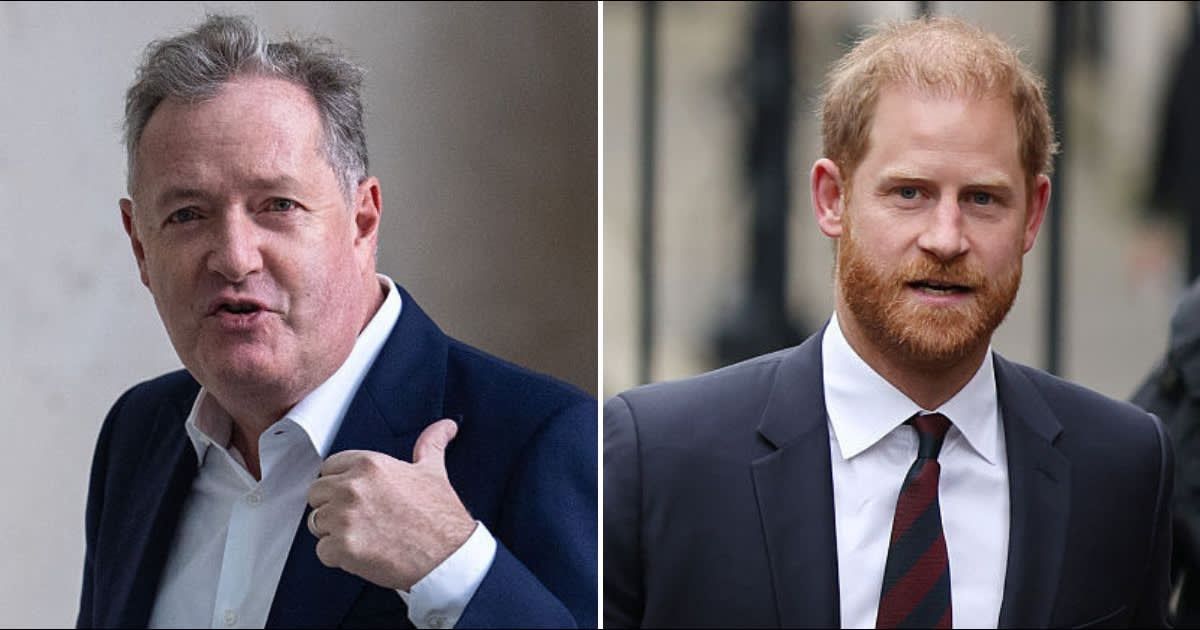 Piers Morgan and Prince Harry criticized President Donald Trump after he claimed British troops 'stayed back' and avoided frontline combat in Afghanistan (Getty Images)