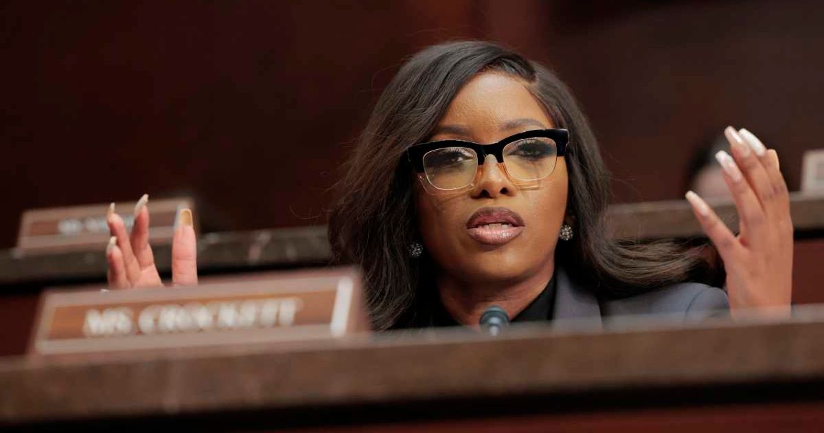 Rep Jasmine Crockett introduced the Transparency Requirements for Aircraft Carriers to Know Immigration Conduct and Enforcement (TRACK ICE) Act on Wednesday, January 21 (Getty Images)