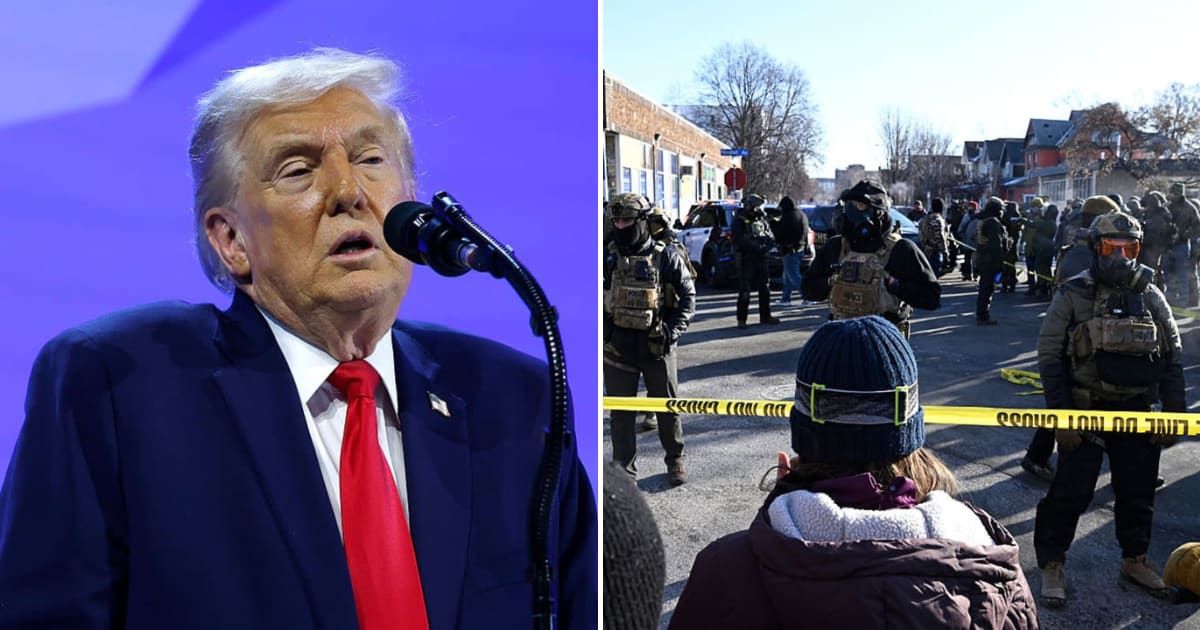 Trump blasted the governor and mayor, saying they hindered police from protecting ICE agents during the incident (Getty Images)