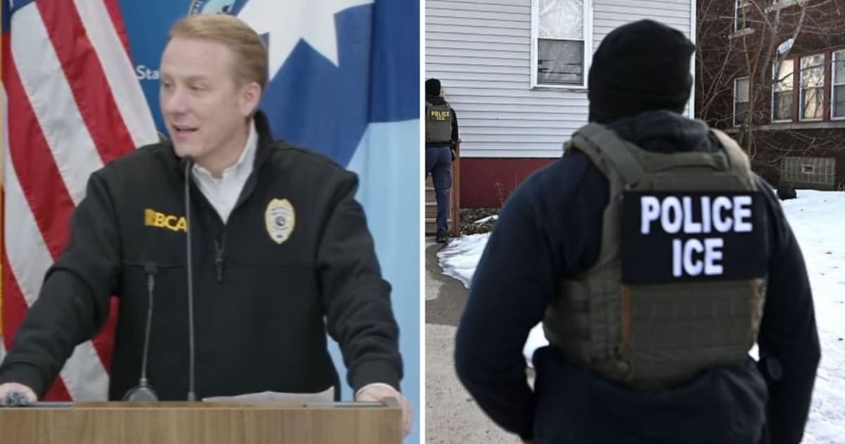 Minnesota Bureau of Criminal Apprehension Superintendent Drew Evans spoke about coordination with federal agencies during a press conference (@CrimeWatchMpls/X, Getty Images)