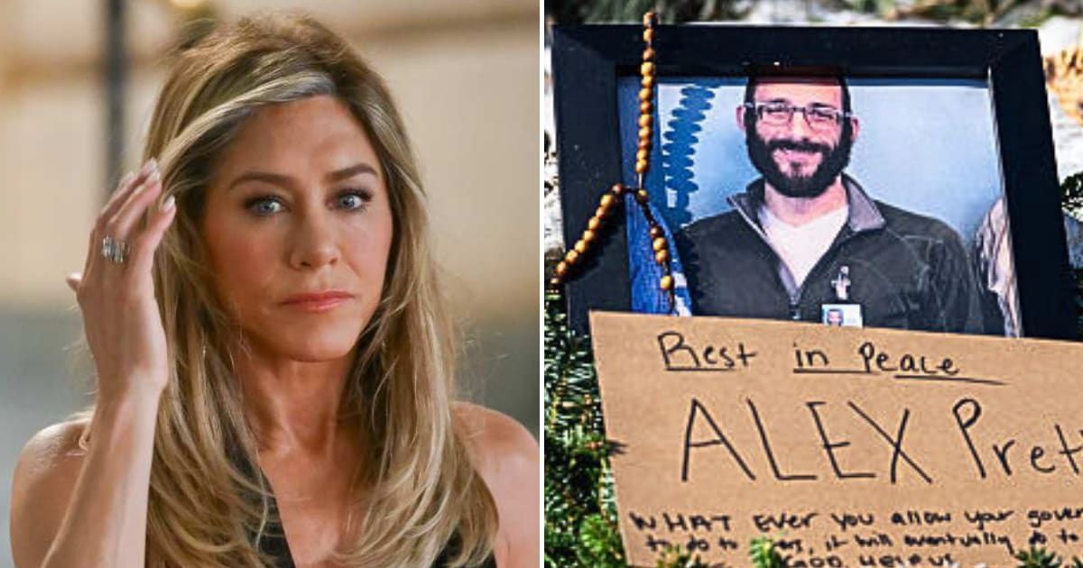 Jennifer Aniston shared a series of slides on her Instagram Stories to express her thoughts on Alex Pretti's death (Getty Images)
