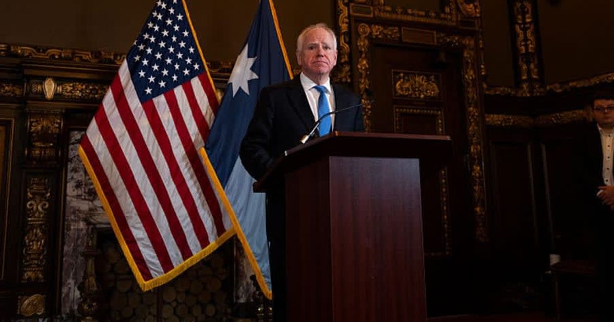 The Trump administration accused Gov Tim Walz’s administration of violating Title IX by allowing male athletes to compete in girls’ sports and access female-only facilities (Getty Images)