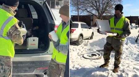 Minnesota National Guard hands out coffee, donuts and hot chocolate to anti-ICE demonstrators