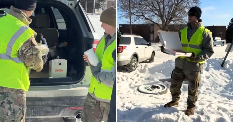 Minnesota National Guard hands out coffee, donuts and hot chocolate to anti-ICE demonstrators
