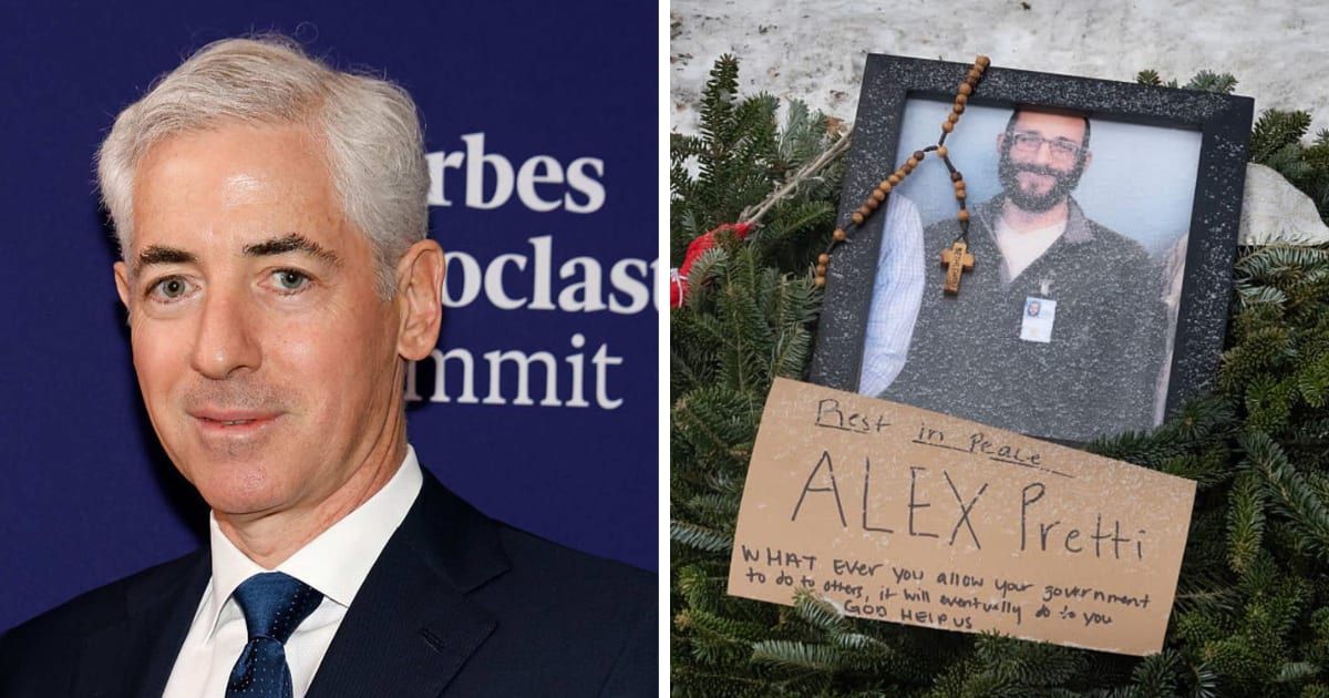 Bill Ackman’s contribution comes as people mourn the fatal shooting of Alex Pretti during an immigration enforcement operation (Getty Images)
