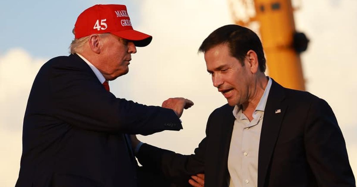 Secretary of State Marco Rubio has admitted he goes to almost comical lengths to avoid being caught sleeping by President Donald Trump during long overseas flights aboard Air Force One (Joe Raedle/Getty Images)