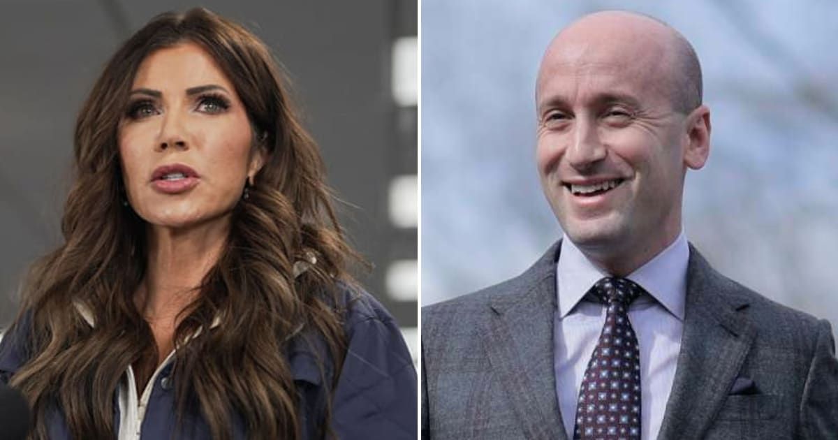 Kristi Noem said that everything she had done was at the direction of the President Donald Trump and Stephen Miller (Getty Images)