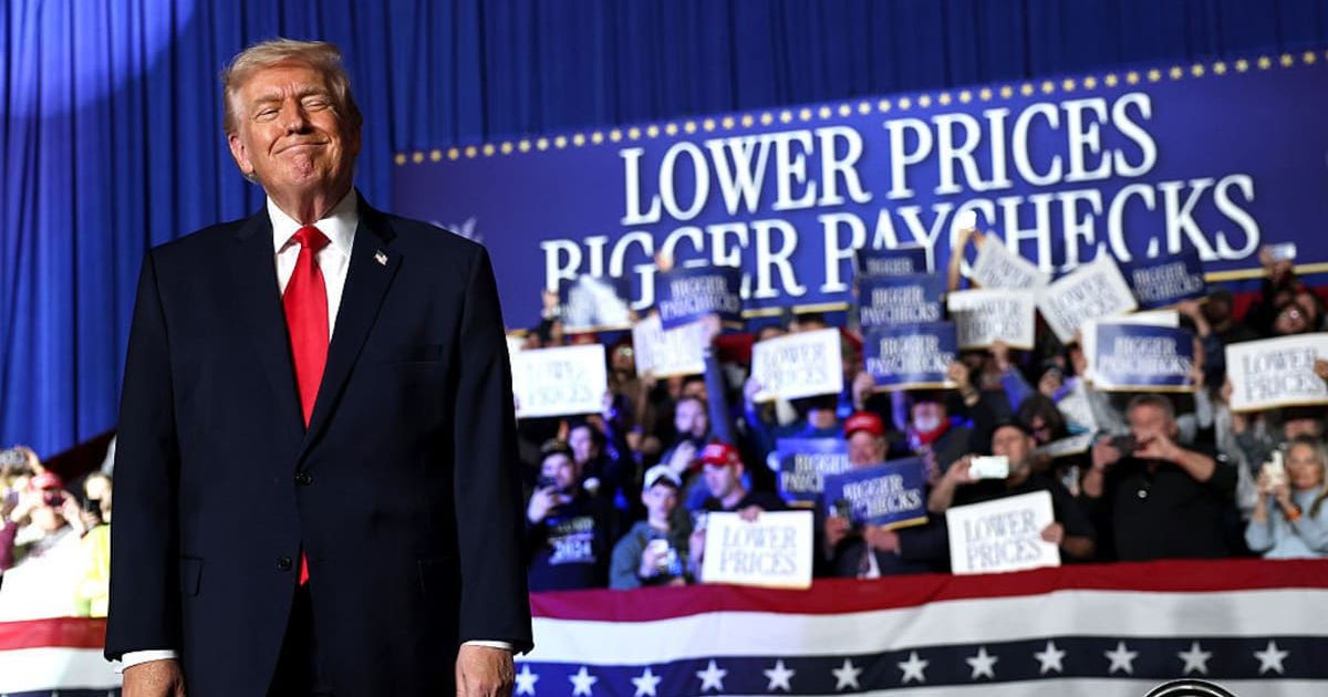 President Donald Trump takes the stage to speak during a rally at the Horizon Events Center on January 27, 2026, in Clive, Iowa (Win McNamee/Getty Images)