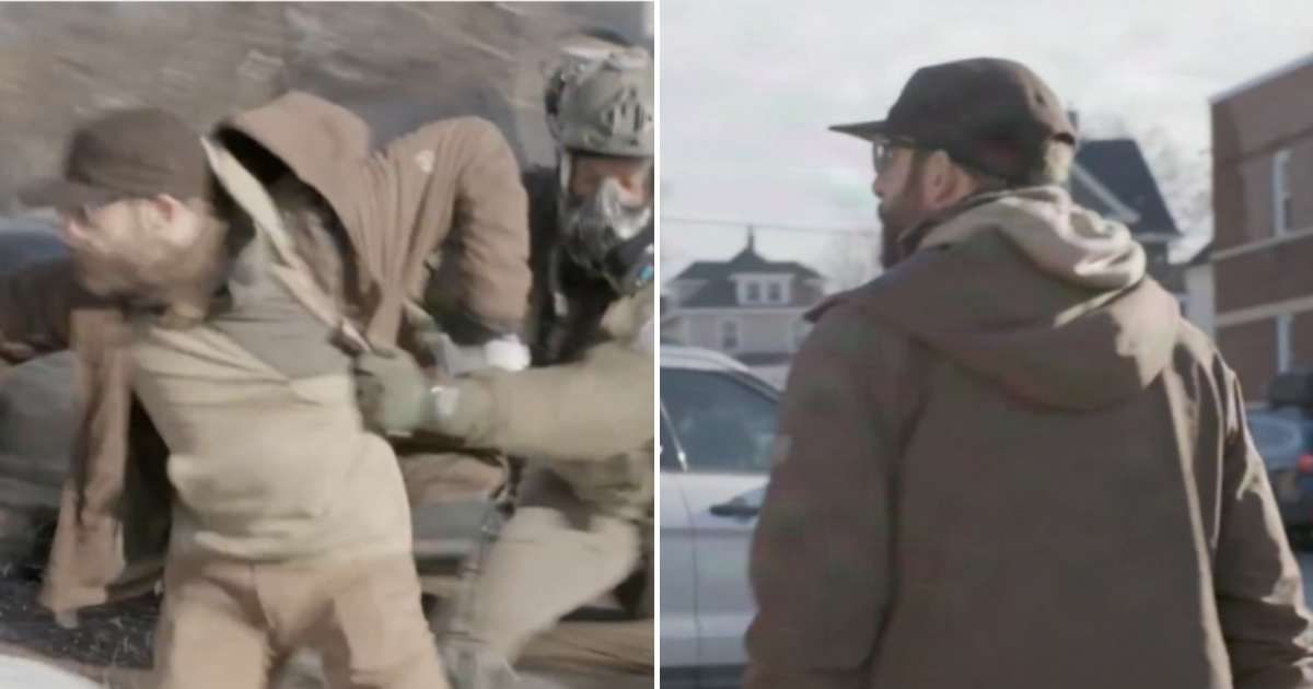 New video appears to show Alex Pretti confronting federal immigration agents in Minneapolis days before he was fatally shot by agents on January 24 (@steveguest/x)