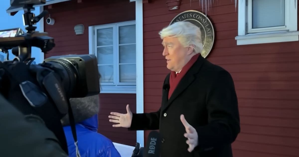 CBC’s '22 Minutes' takes a shot at Trump’s Greenland plan with Mark Critch portraying Trump arriving in Greenland (Screengrab/22 Minutes/YouTube)