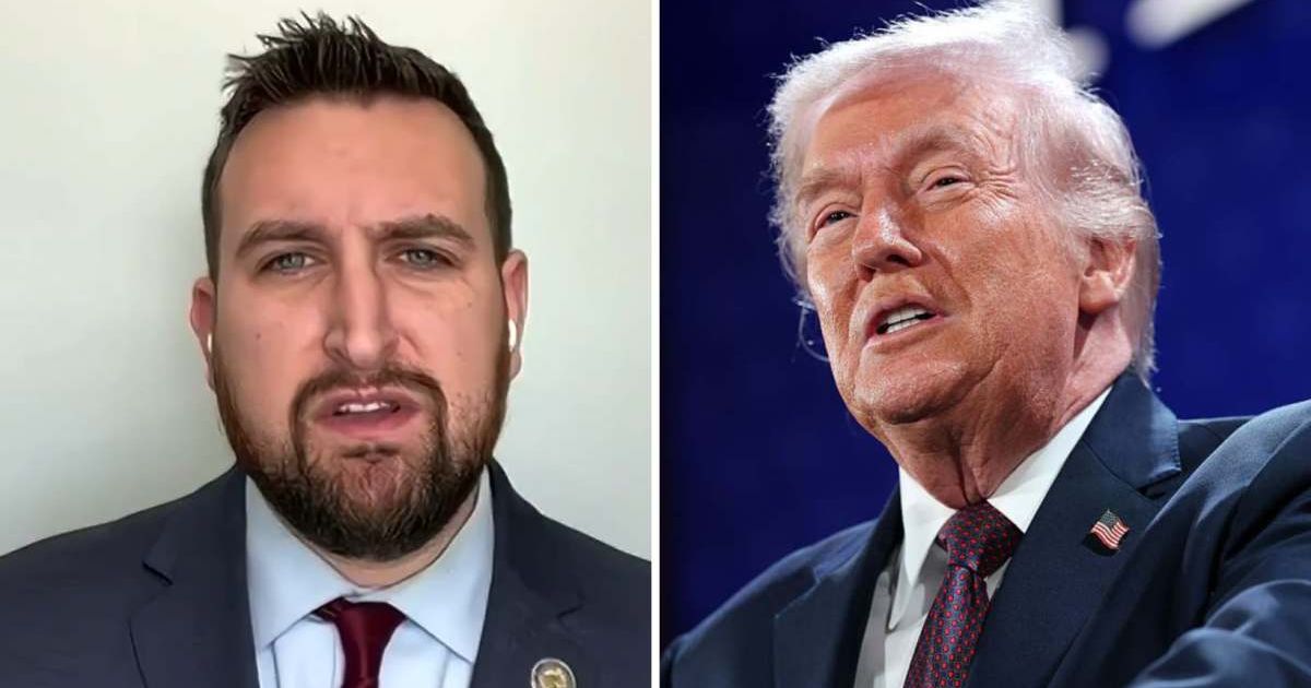 Minnesota Republican Michael Holmstrom disagreed with Trump on gun rights while participating in the CNN town hall (Screengrab/Newsmax, Getty Images)