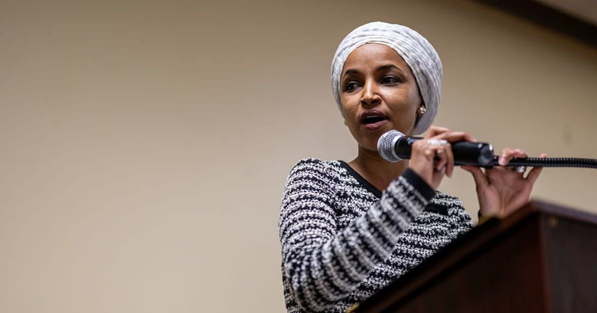 Rep Ilhan Omar was reportedly sprayed with a brownish foul-smelling liquid while she was speaking at a town hall in Minneapolis,  Minnesota, on Tuesday, January 27 (Getty Images)