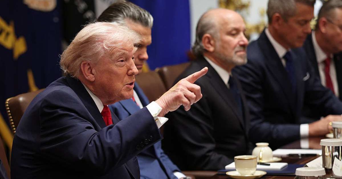 US President Donald Trump speaks during a meeting of the Cabinet in the Cabinet Room of the White House on January 29, 2026 in Washington, DC.  (Getty Images) 