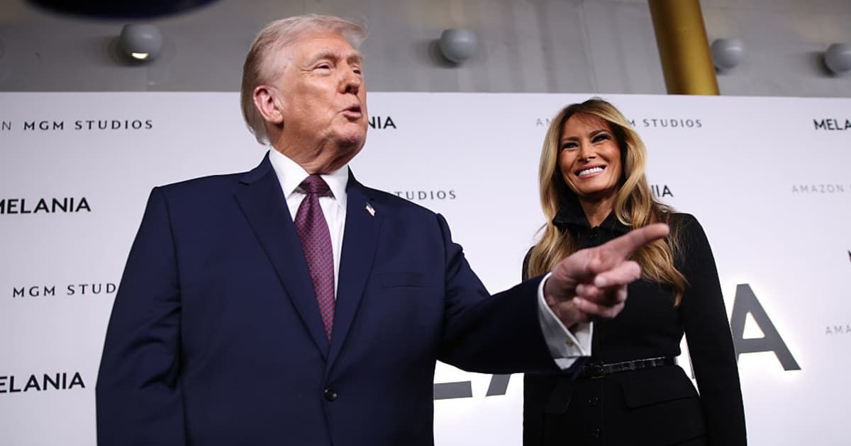 The documentary on First Lady Melania Trump opens in theaters this weekend, which President Donald Trump said is 'Selling Out, FAST!' (Getty Images)