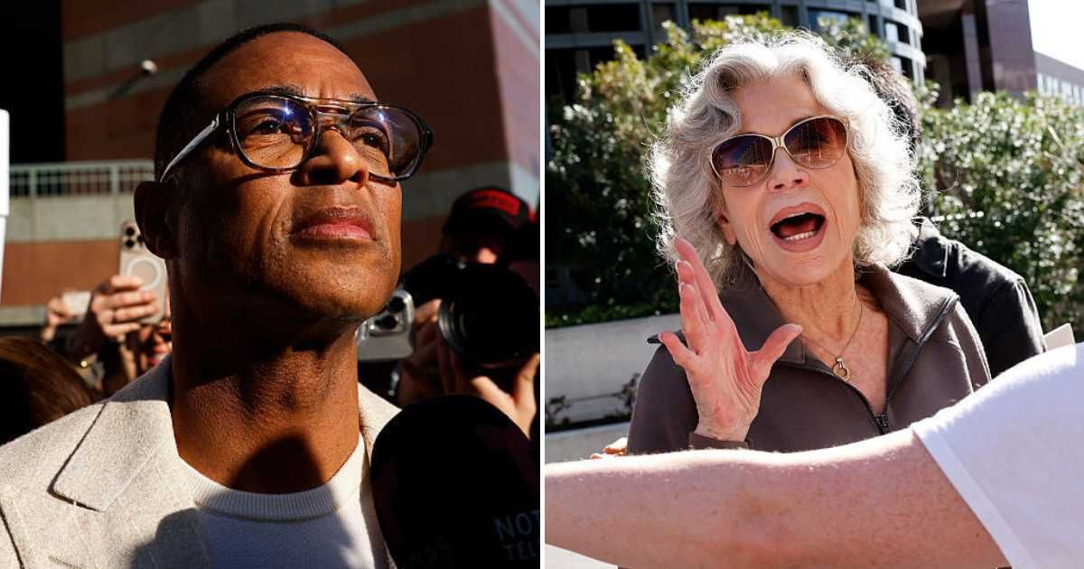 Jane Fonda defended Don Lemon and condemned his arrest while rallying for press freedom outside federal court on January 30, 2026, in Los Angeles, California (Getty Images)