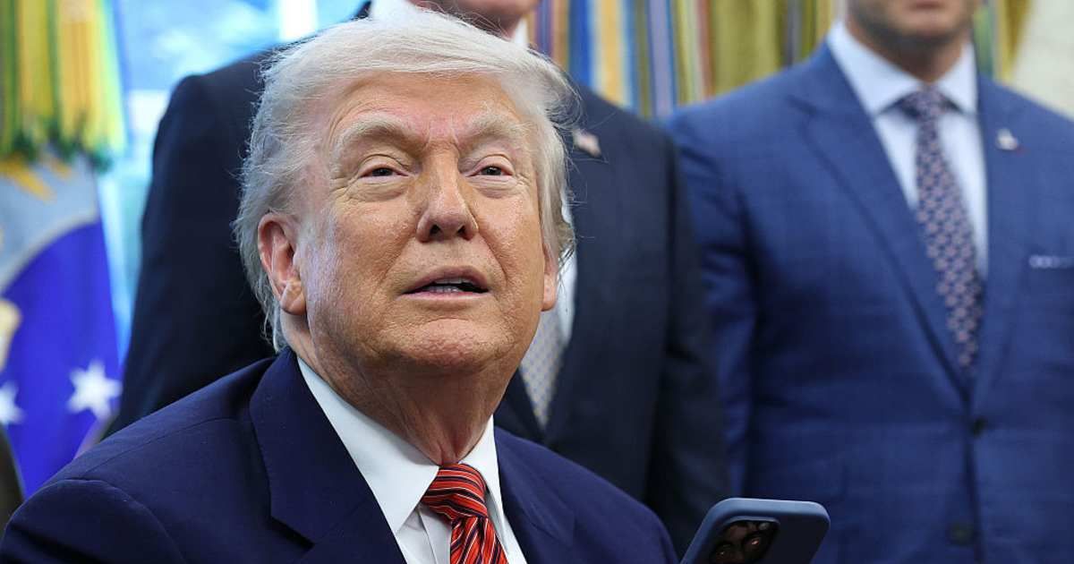 President Donald Trump posted on Truth Social accusing Democrats of using nationwide protests as a cover for what he called their criminal acts of 'theft and insurrection' (Win McNamee/Getty Images)