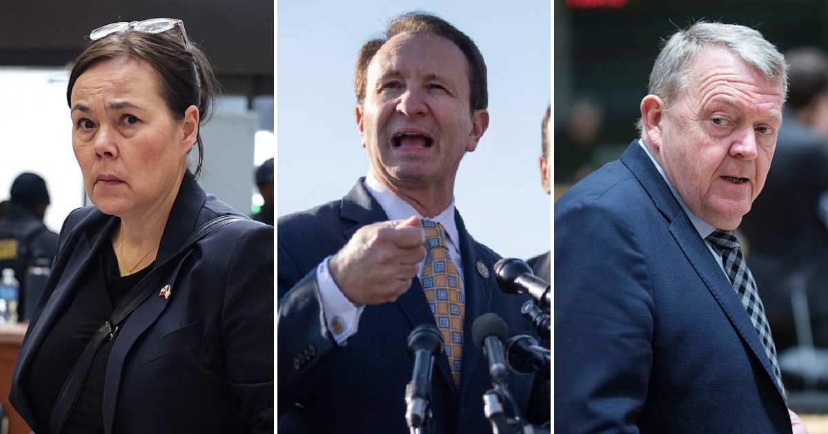 (L-R)  Vivian Motzfeldt, Jeff Landry, and Lars Løkke Rasmussen are among the five leaders now working together to determine the fate of Greenland (Getty Images)