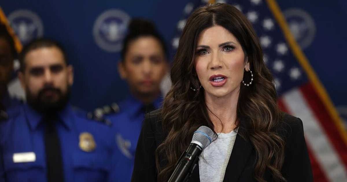 Noem blames Biden's policies for current security risks in the country while affirming that DHS is now working to remove dangerous criminals and restore safety to American cities (Joe Raedle/Getty Images)