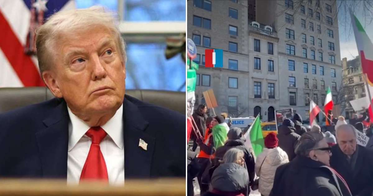 Protestors gathered at New York’s Fifth Avenue demanded that Donald Trump intervene in Iran as they rallied against the country's ruling theocracy (Getty Images, @iranintlenglish/Instagram)