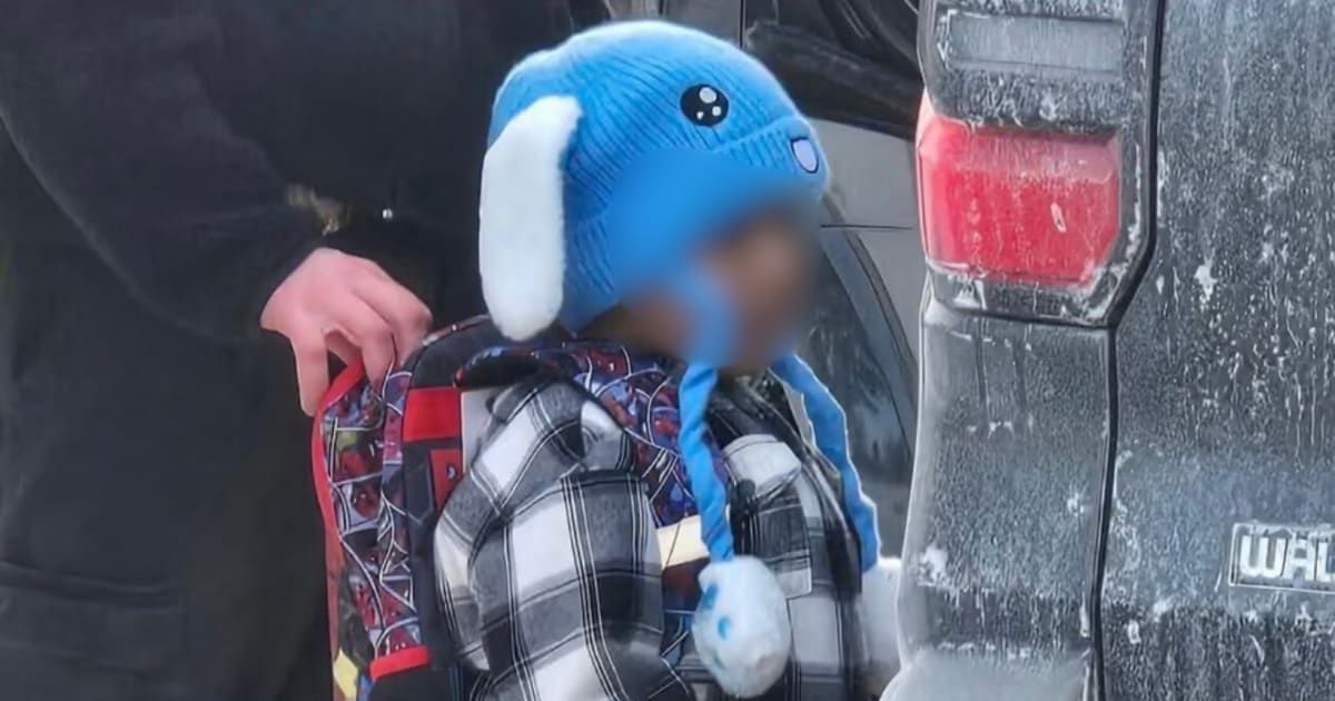 The image of 5-year-old Liam Conejo Ramos wearing a blue bunny hat drew national attention after his ICE detention (Columbia Heights Public Schools)