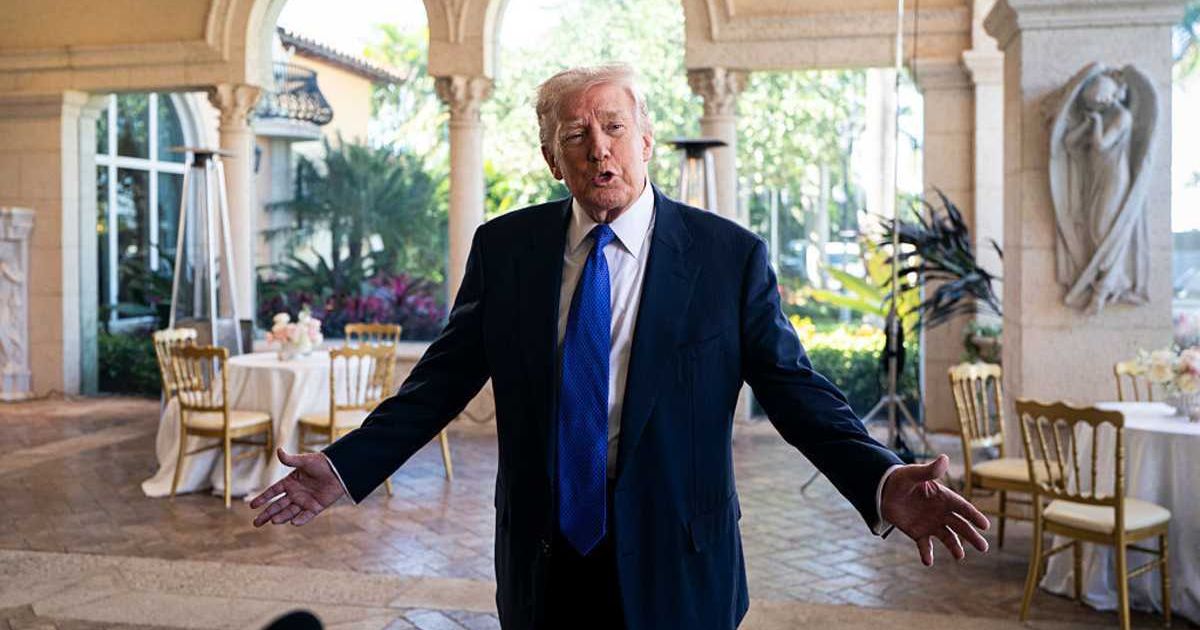 Trump addresses reporters at Mar-a-Lago on February 1, 2026, in Palm Beach, Florida (Photo by Al Drago/Getty Images)