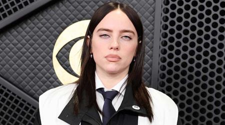 Billie Eilish pairs 'ICE Out' pin with custom Hodakova look at 2026 Grammys