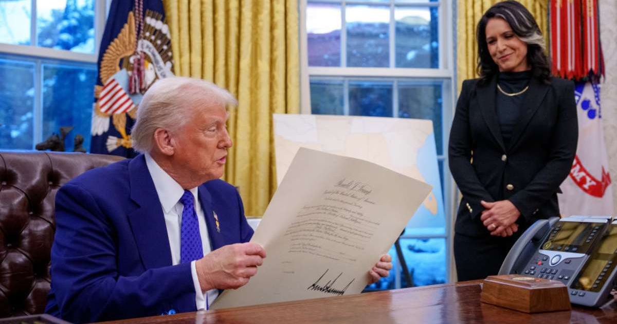 Tulsi Gabbard facilitated a phone call between President Trump and FBI agents in Georgia (Andrew Harnik/Getty Images)