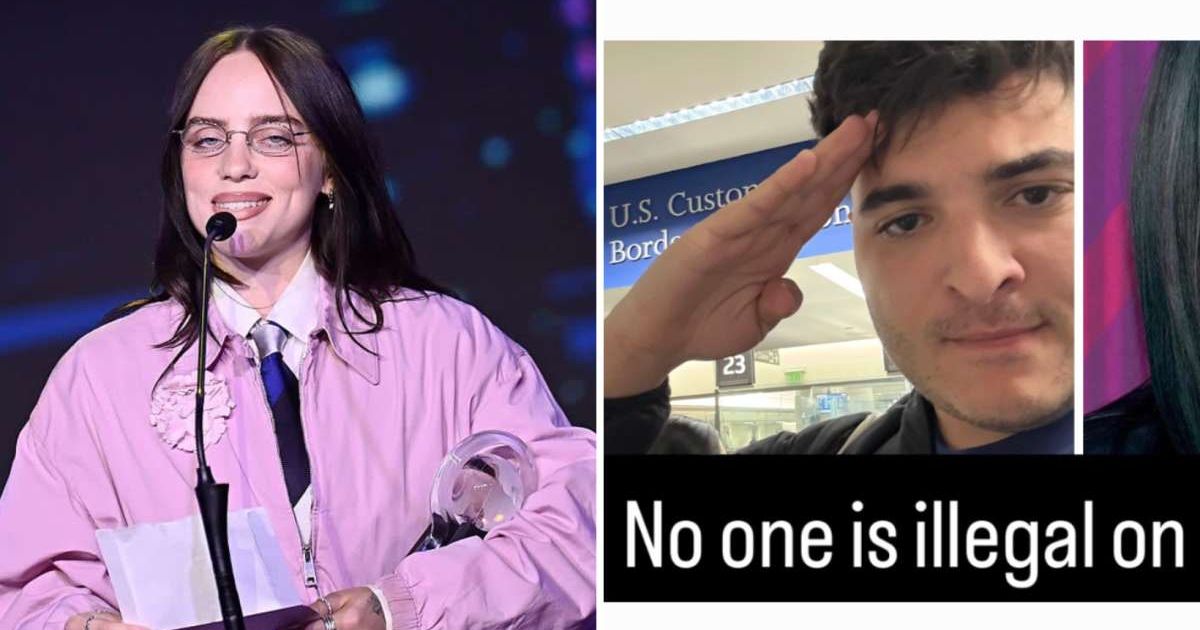 The GoFundMe campaign directly referenced Billie Eilish’s comments during the Grammy Awards, where she criticized Immigration and Customs Enforcement (Getty Images, Screengrab/givesendgo)